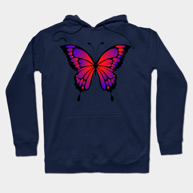 Ombré butterfly- red purple Hoodie by Kristalclick 